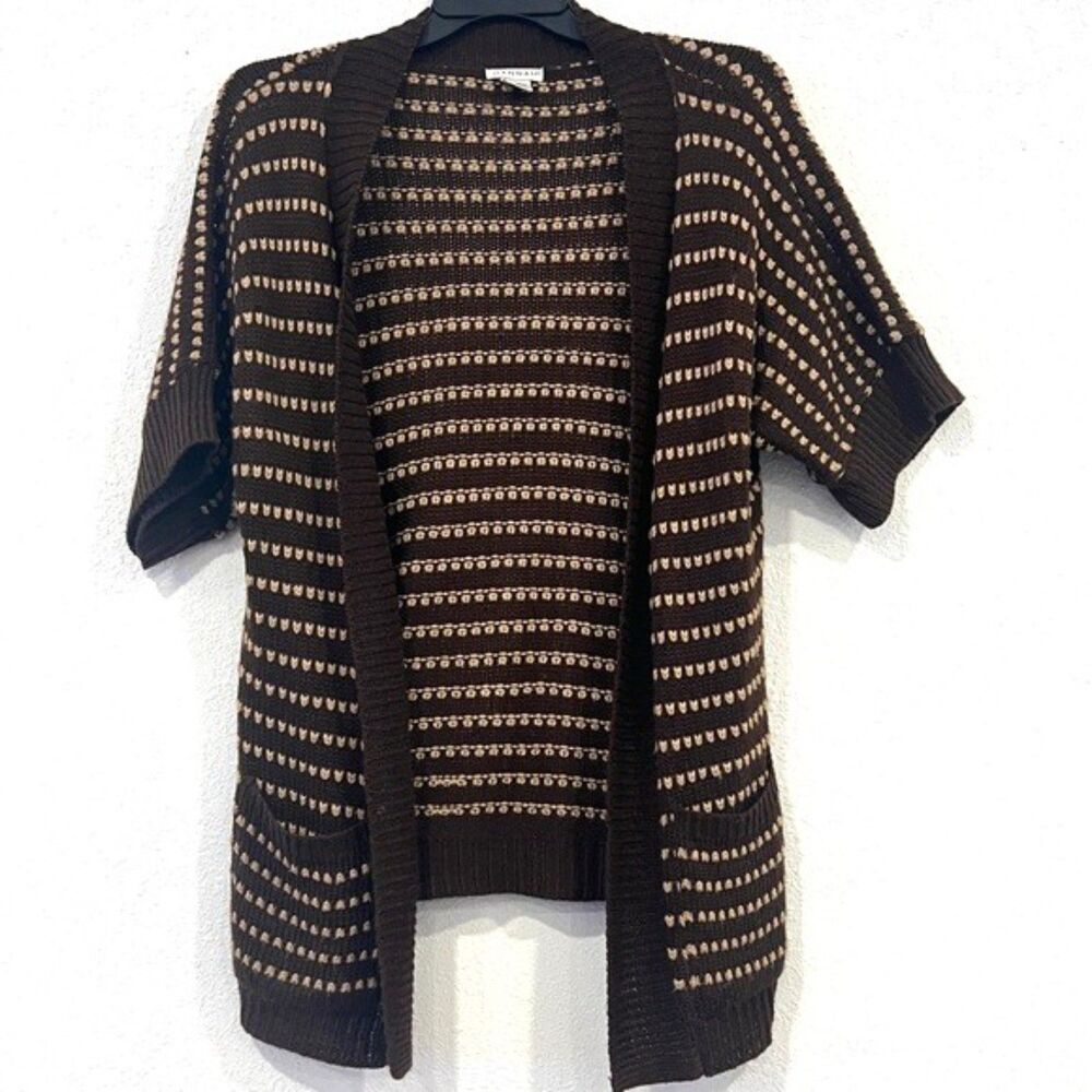 Hannah Open Front Knit Cardigan Sweater Womens Large